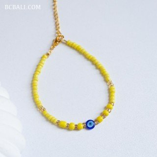 Hot Sale Evil Eye Crystal Beads Bracelet Originally Handmade in Bali